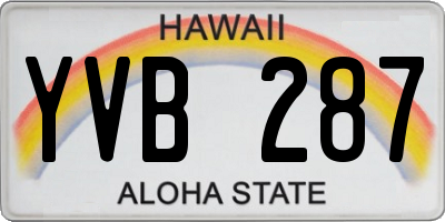 HI license plate YVB287