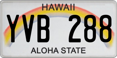HI license plate YVB288