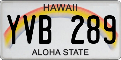 HI license plate YVB289