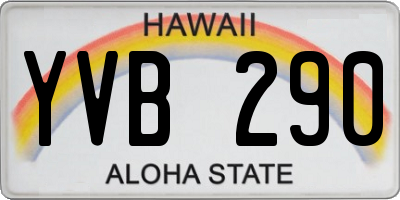 HI license plate YVB290