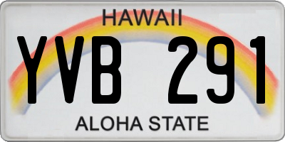 HI license plate YVB291
