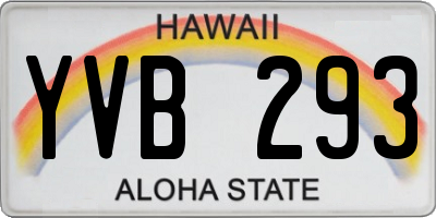 HI license plate YVB293
