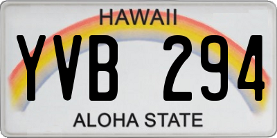 HI license plate YVB294