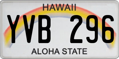 HI license plate YVB296