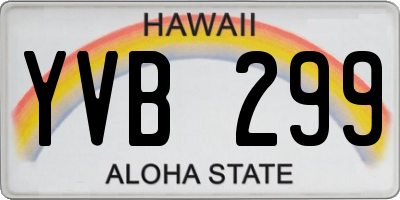 HI license plate YVB299