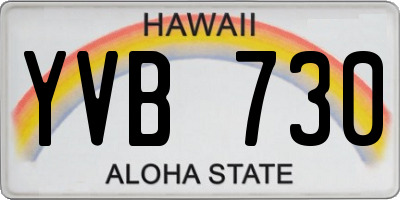 HI license plate YVB730