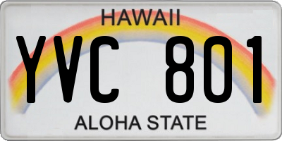 HI license plate YVC801