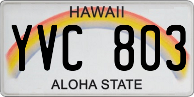 HI license plate YVC803
