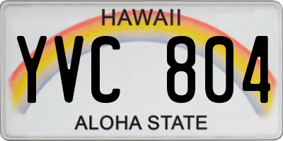 HI license plate YVC804