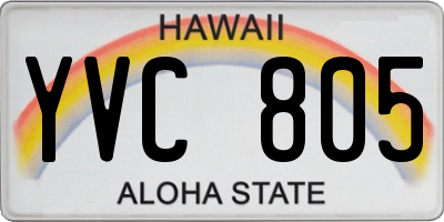 HI license plate YVC805