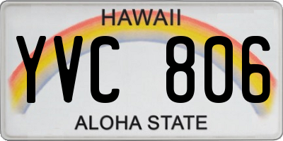 HI license plate YVC806