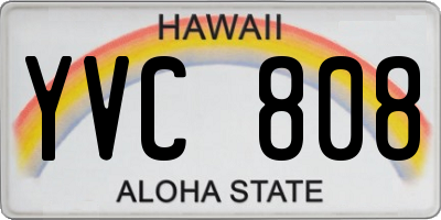 HI license plate YVC808