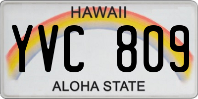 HI license plate YVC809