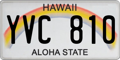 HI license plate YVC810