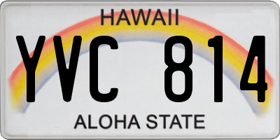 HI license plate YVC814
