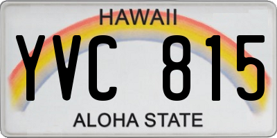 HI license plate YVC815