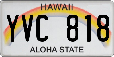 HI license plate YVC818