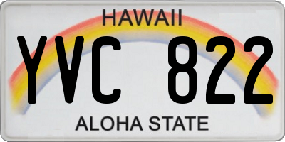 HI license plate YVC822