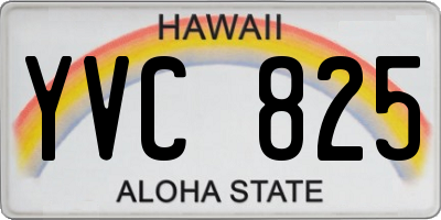 HI license plate YVC825