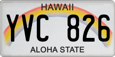 HI license plate YVC826