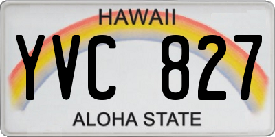 HI license plate YVC827