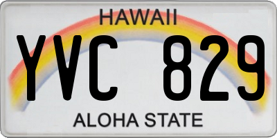 HI license plate YVC829