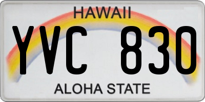 HI license plate YVC830