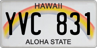 HI license plate YVC831