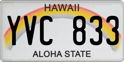 HI license plate YVC833