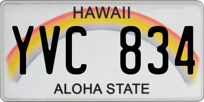 HI license plate YVC834