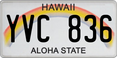 HI license plate YVC836