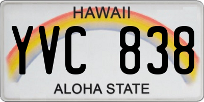 HI license plate YVC838