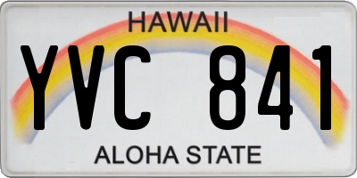 HI license plate YVC841