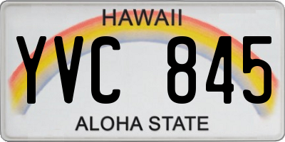 HI license plate YVC845