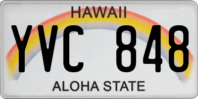 HI license plate YVC848
