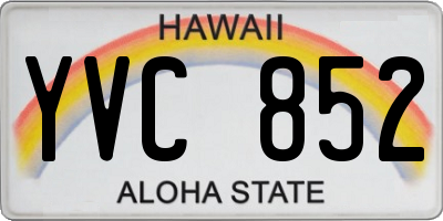 HI license plate YVC852