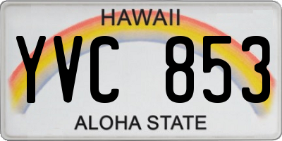 HI license plate YVC853