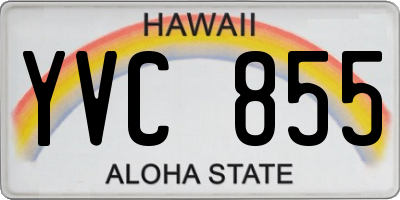 HI license plate YVC855