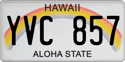 HI license plate YVC857