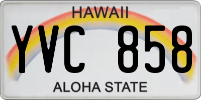 HI license plate YVC858