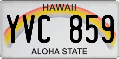HI license plate YVC859