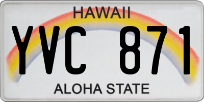 HI license plate YVC871