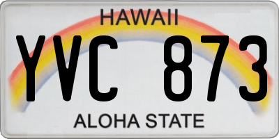 HI license plate YVC873