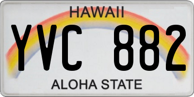HI license plate YVC882