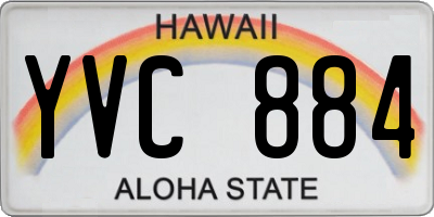 HI license plate YVC884
