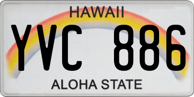 HI license plate YVC886