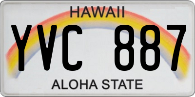 HI license plate YVC887