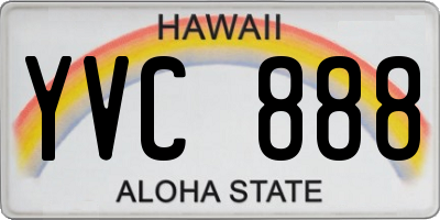HI license plate YVC888