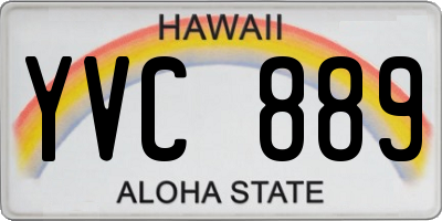 HI license plate YVC889
