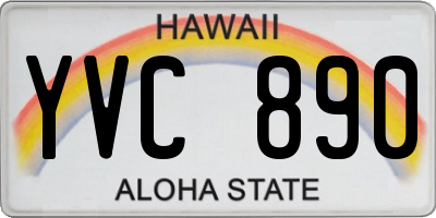HI license plate YVC890